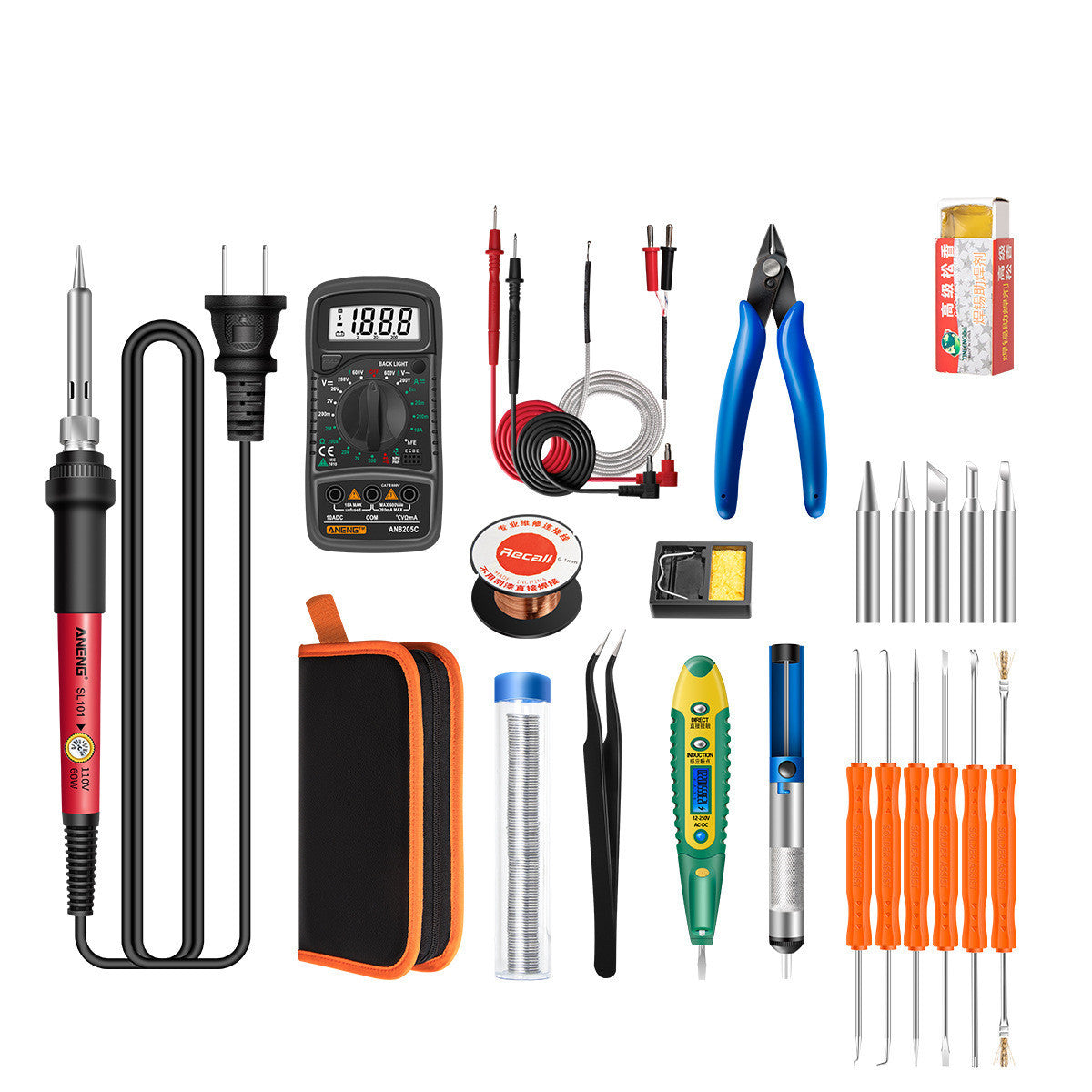 Constant Temperature Electric Soldering Iron Set Adjustable Temperature 60W Digital Display Internal Heat Welding