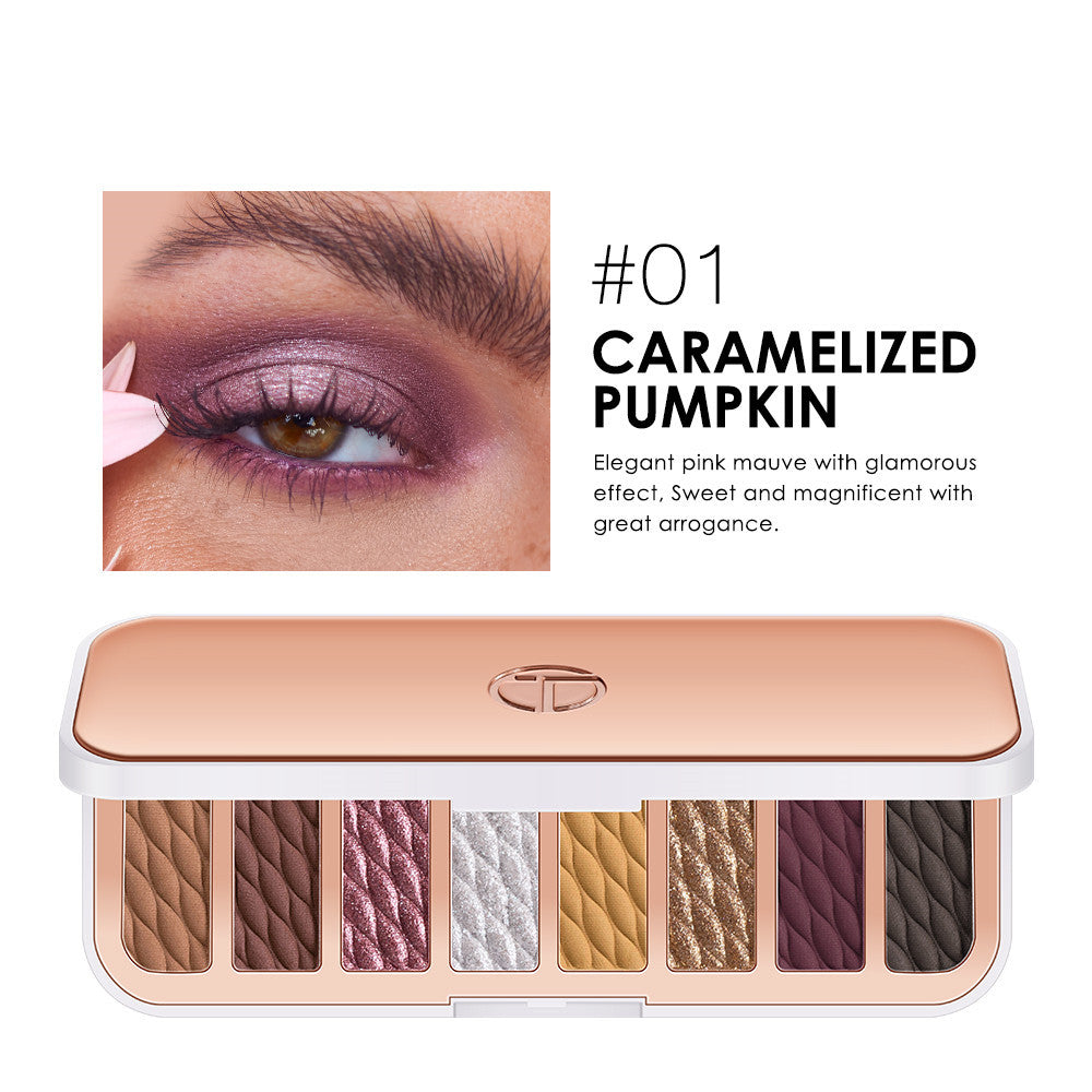 8-color Eyeshadow Palette High-gloss Trimming Blush Modification Mousse Texture Matte Earth Color