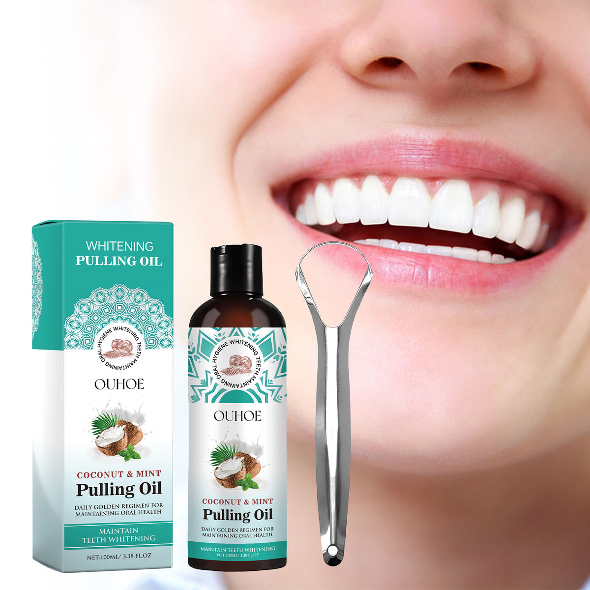 Coconut Oil Mouthwash Removes Odor, Removes Tooth Stains, Freshens Breath, Cares For Teeth, Oral Care Tooth Cleanser