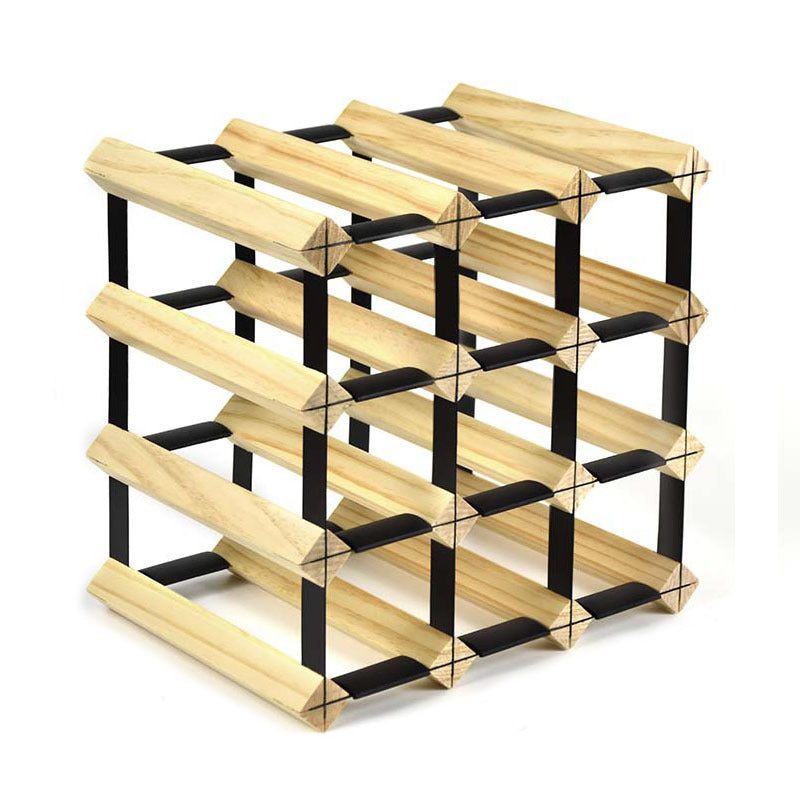 Solid Wood Plaid Wine Rack