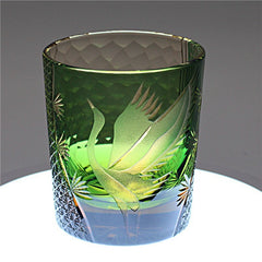 New Japanese Edo Kiriko Pine Crane Whiskey Glass