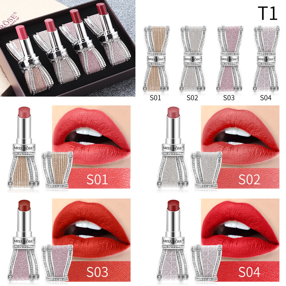 Bowknot Lipstick Sweet And Colorful Star Four-pack Lipstick Set