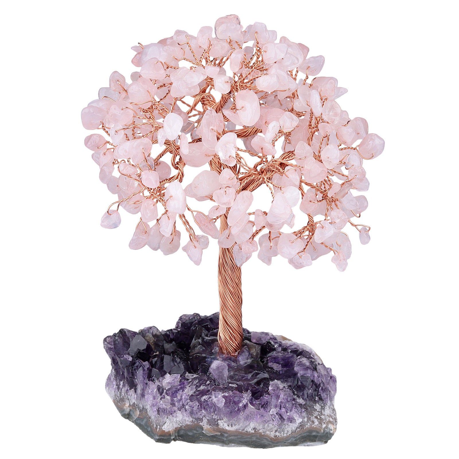 Natural Amethyst Flower Regular Base Tree Gravel Handicraft Ornaments