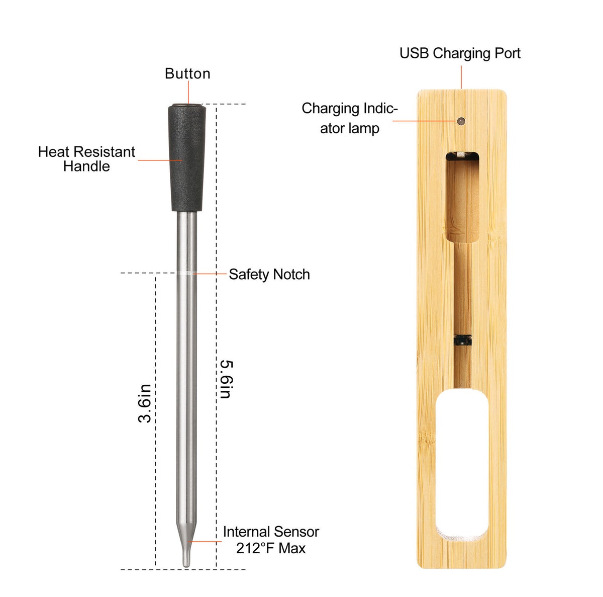 BBQ Probe Wireless Bluetooth BBQ Thermometer