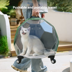 Pet Trolley Portable Cat Luggage Transparent Large Dog Suitcase Trolley Space Capsule