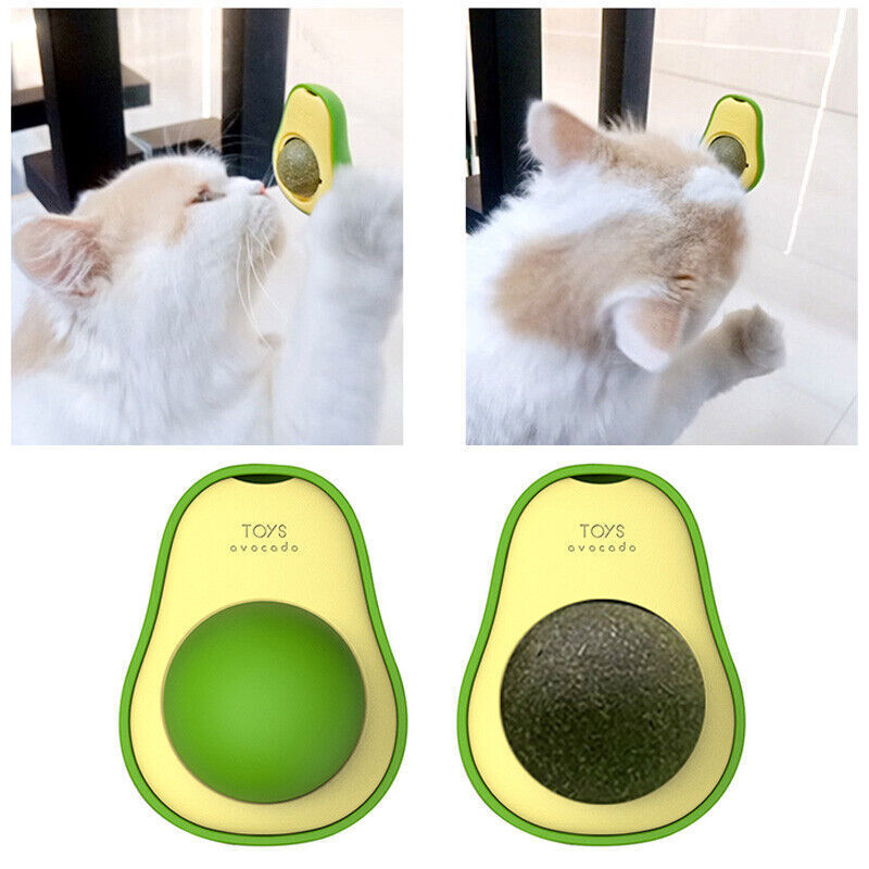 Cute Avocado Catnip Toys Cat Teeth Cleaning Toy Cat Supplies Catnip Mini Cat Treat Toys Interactive Pet Toys Pet Products Pet Avocado Ball Cute Funny Mint Cleaning Teeth Toy For Cat Supplies