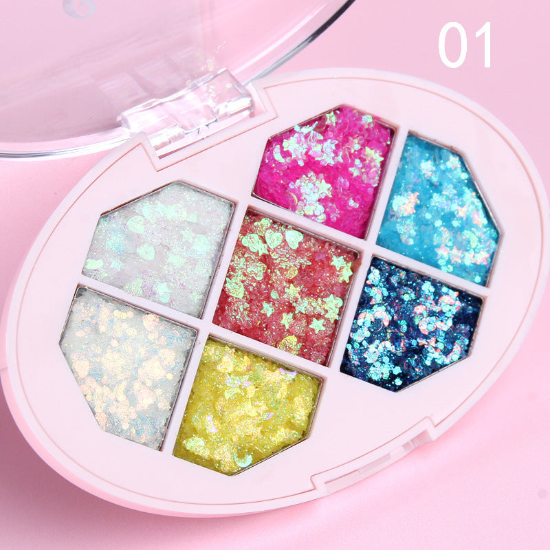 Creative Seven Color Glitter Powder Eyeshadow Palette