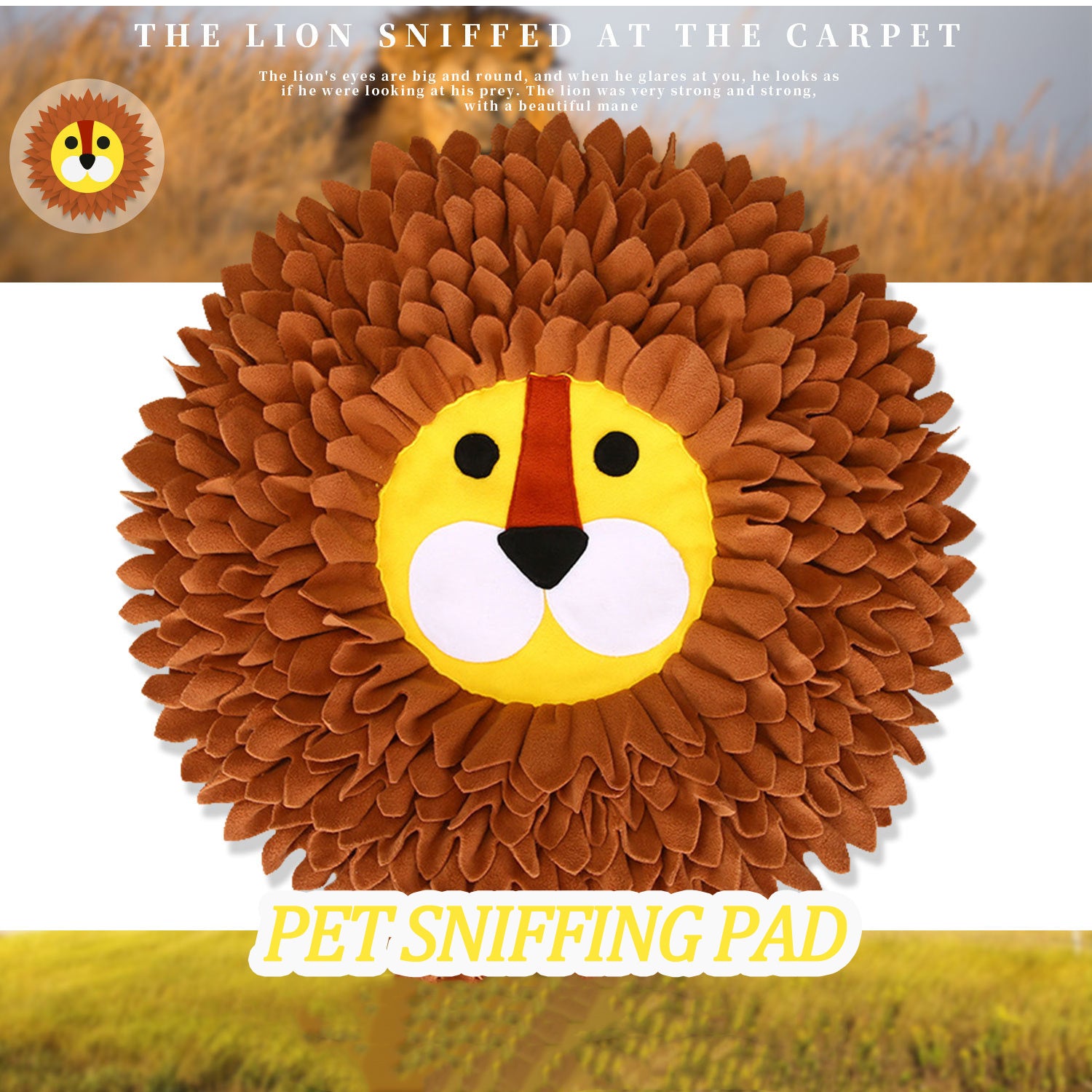 Lion Sniffing Pad Dog Cat Hiding Food Blanket Decompression Yizhiwen Sniffing Blanket Cat Toys Pet Supplies