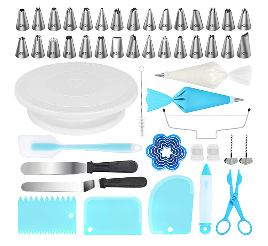 Decorating Tools Kit Baking Supplies Set With Revolving Cake