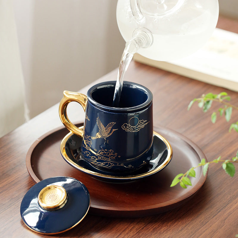 Filtered Tea Ceramic Cup With Lid