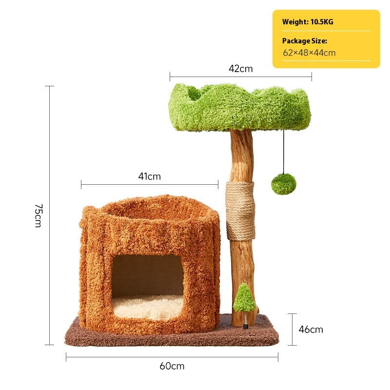 Solid Wood Cat Climbing Tree Nest Integrated Without Covering An Area