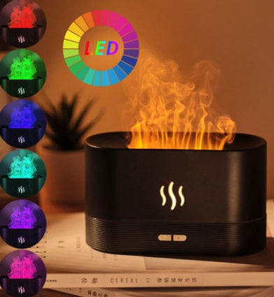 Aroma Diffuser With Flame Light Mist Humidifier Aromatherapy Diffuser With Waterless Auto-Off Protection For Spa Home Yoga Office