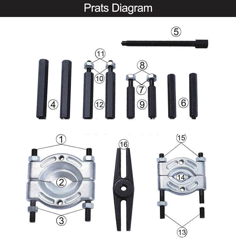 12 Pieces Double Disc Rama Double Disc Bearing Puller Auto Repair Tools