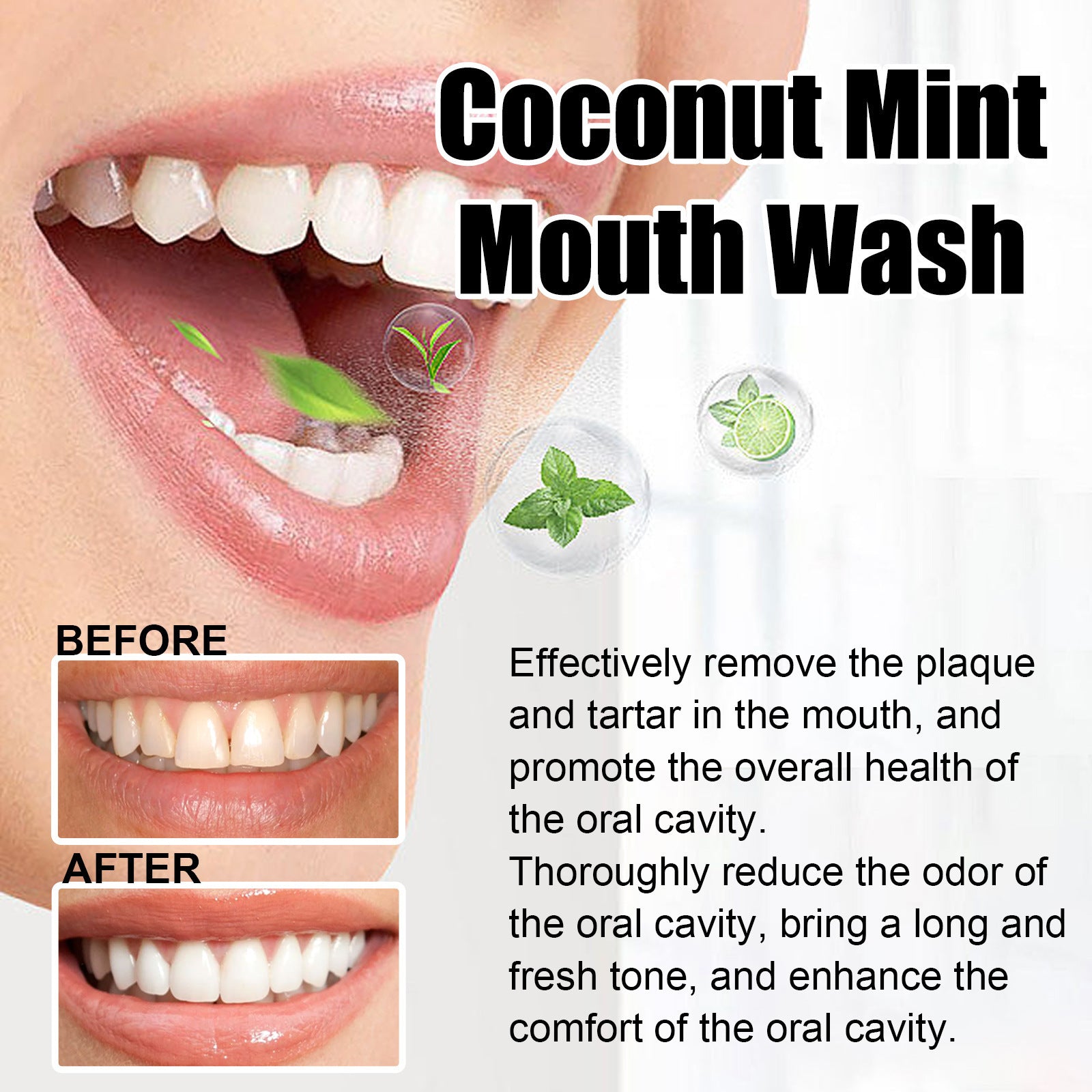 Oral Care For Teeth Whitening, Refreshing, And Refreshing Mouthwash