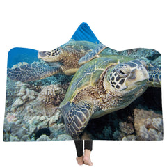 New Ocean Turtle Series Hooded Blanket Cape