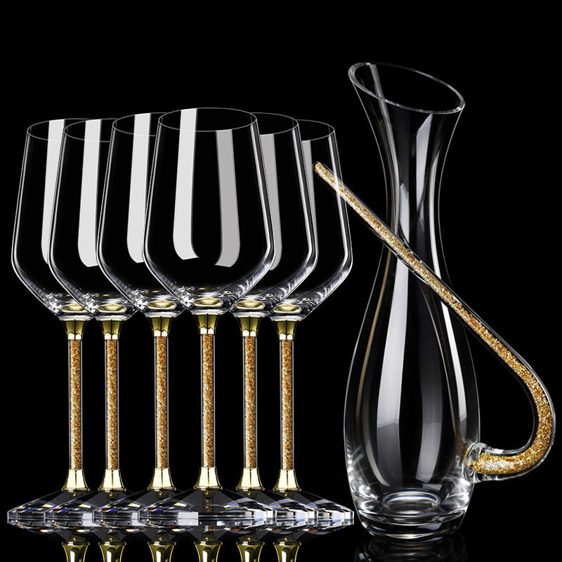 Gold Foil Gold Diamond Large Wine Glass Luxury Goblet