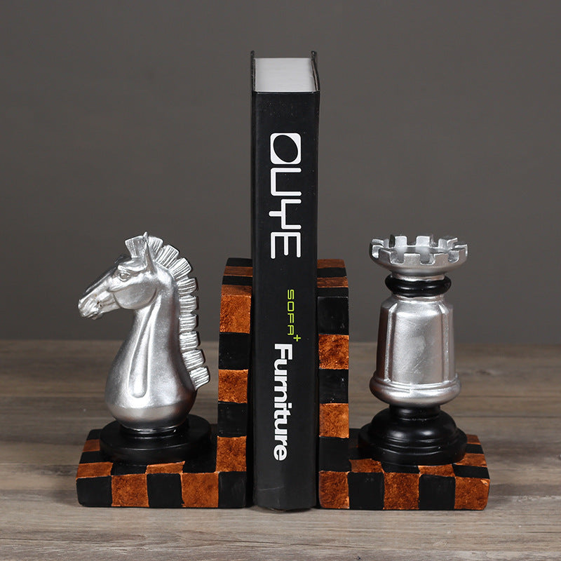 European-style Resin Crafts Books Rely On Chess Bookends Bookends