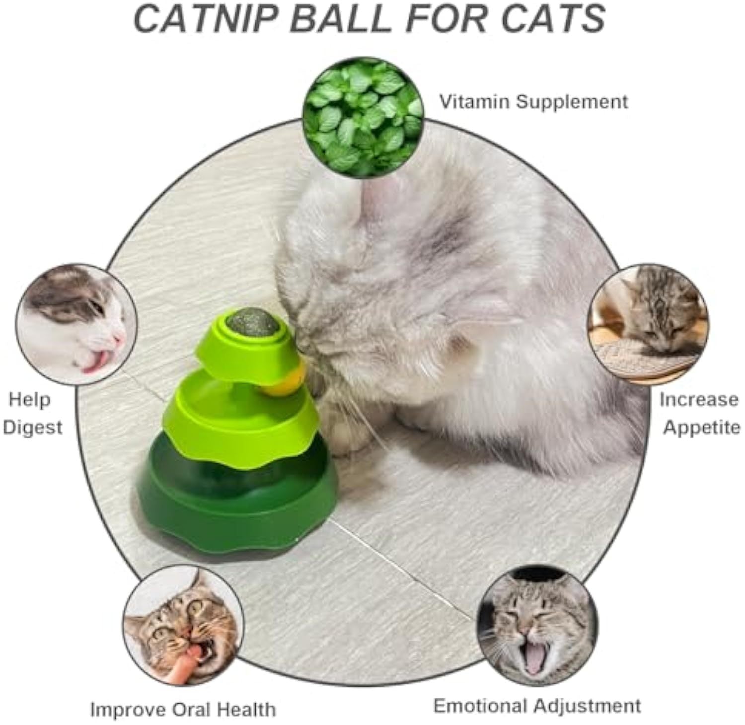 Track Toy With Catnip Balls Cat Toys Roller Track-2 In 1 Catnip Toys For Cats With Track Balls Interactive Kitten Mental Physical Exercise Puzzle Kitten Toys