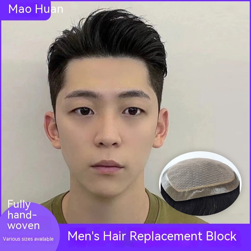 Men's Hand Woven Human Hair Wig