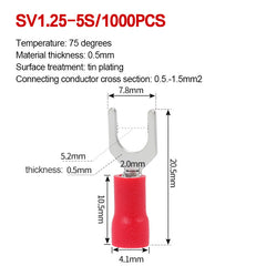 SV Series Cold-pressed Fork-shaped Pre-insulated Terminal Blocks