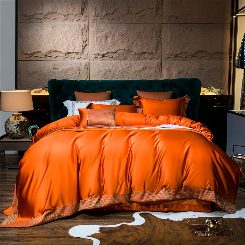 High-grade Brocade Four-piece High Precision 200 Long-staple Cotton Bedding