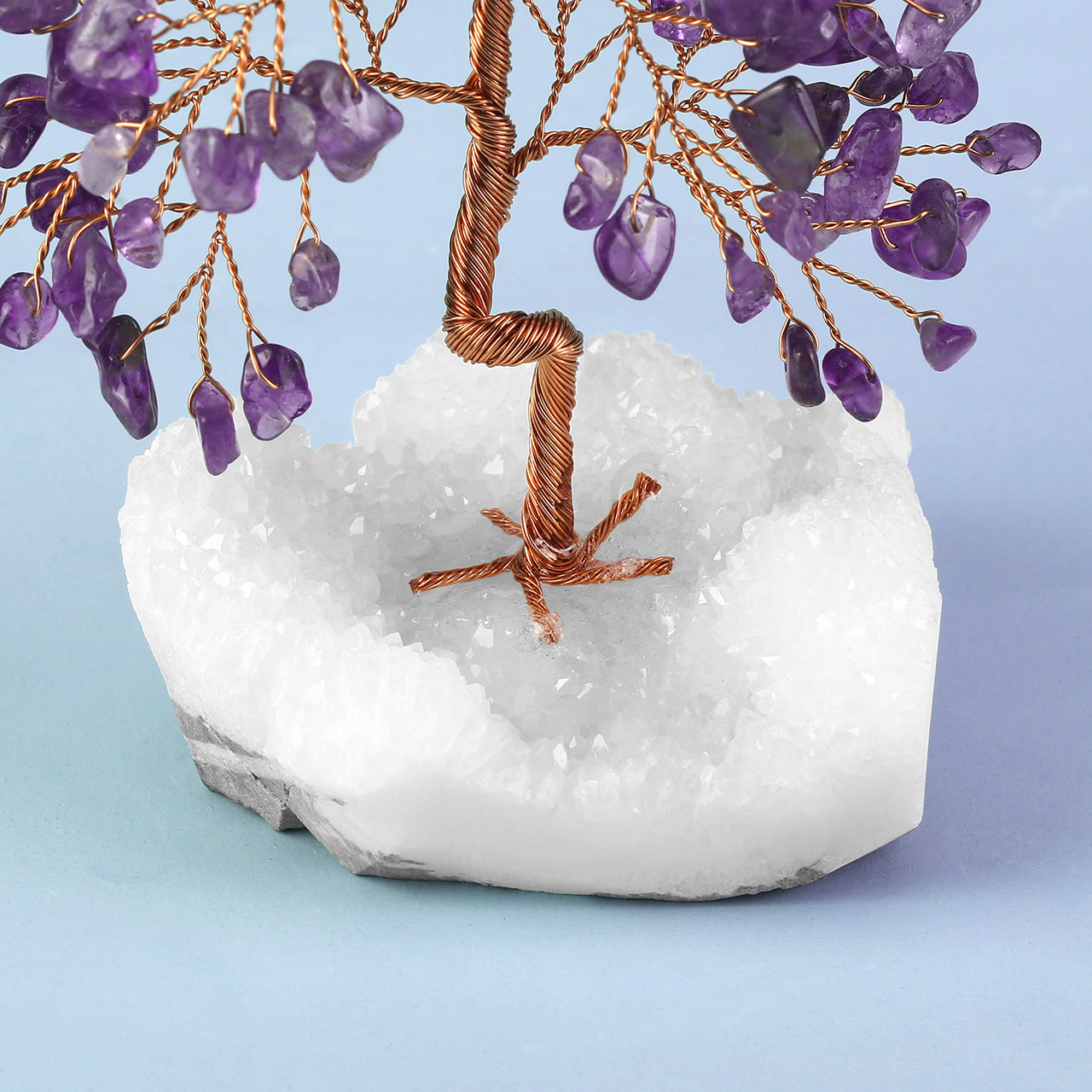 Trunk Bending White Crystal Tree Cluster Base Small Tree Ornaments Gravel Tree