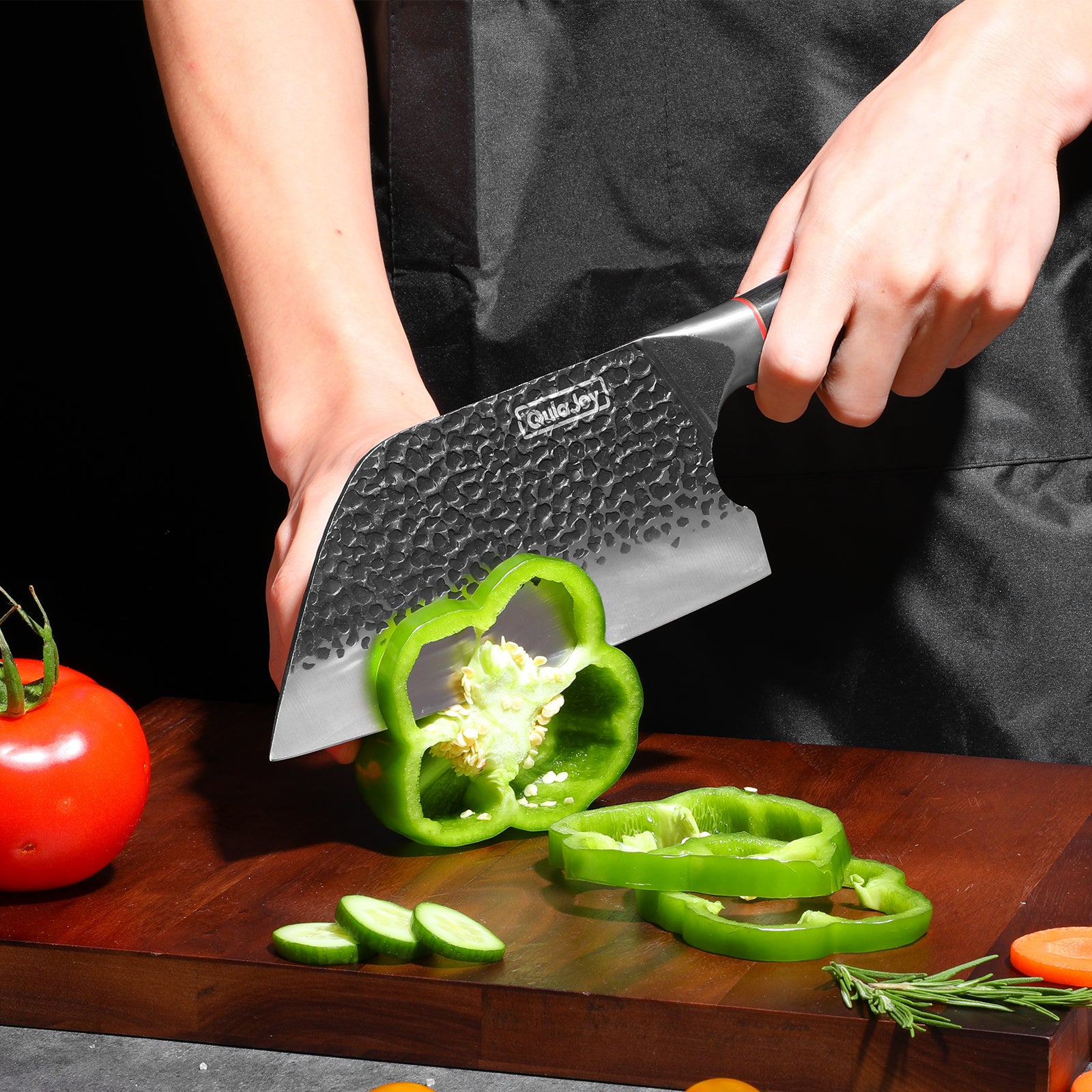 Qulajoy Meat Cleaver Knife - 7.3 Inch High Carbon Stainless Steel Butcher Knife For Meat Cutting Slicing Vegetables- Professional Chopper Knife For Home Kitchen Chef Knife