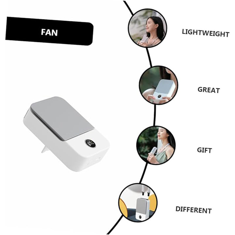 Lazy Person Hanging Neck Fan USB Charging Mini Desktop Portable High Wind Hanging Waist Fan