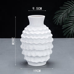 Pure Color Irregular Wave Ceramic Vase