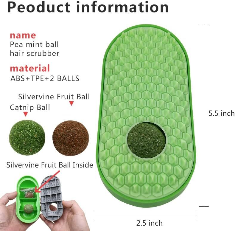 Catnip Toys Balls That Stick On Wall Pet Massage Brush Cat Toy Ball  Catnip Wall Balls For Cats Lick Cat Face Scratchers  Cat Self Groomer For Indoor Cats Cat Corner Brush Wall