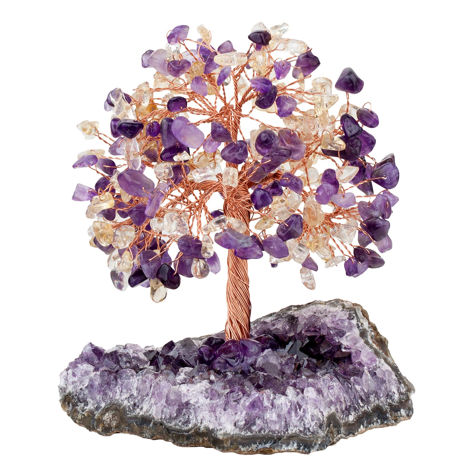 Natural Amethyst Flower Regular Base Tree Gravel Handicraft Ornaments