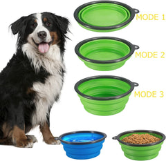 350 And 1000ML Dog Bowls Folding Silicone Puppy Food Container Portable Cat Water Feeder For Travel Walking Pet Supplies