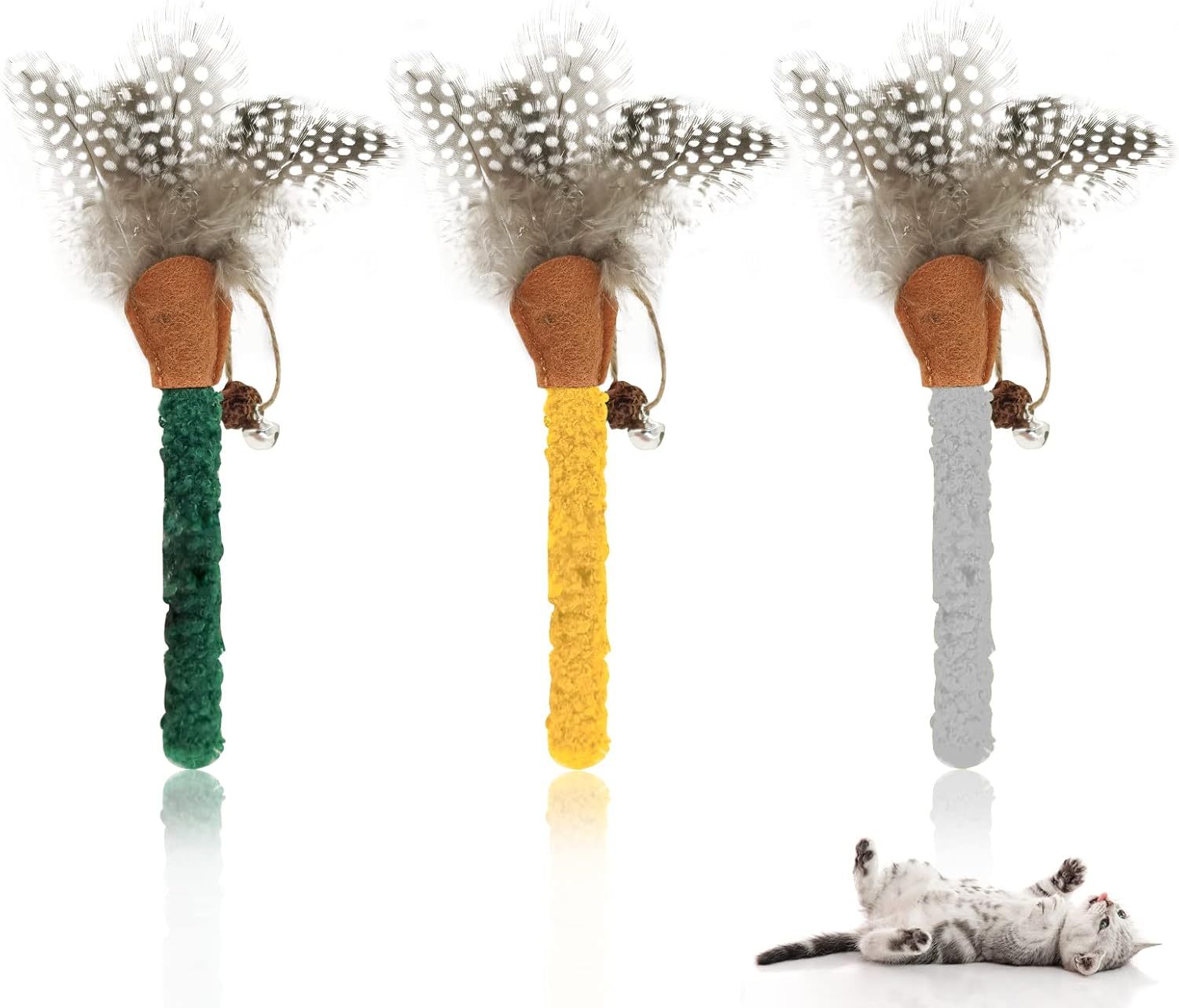 Cat Chew Sticks Catnip Chew Toys With Feather Funny Cat Feather Toys Silvervine Sticks For Cats Teeth Cleaning Chewing Relax