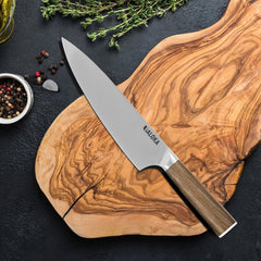 Chef Knife - 8-Inch Professional Japanese Kitchen Knife, Ultra Sharp Gyuto Knife Full Tang Ergonomic Natural Wood Handle, Cooking Knife With Gift Box