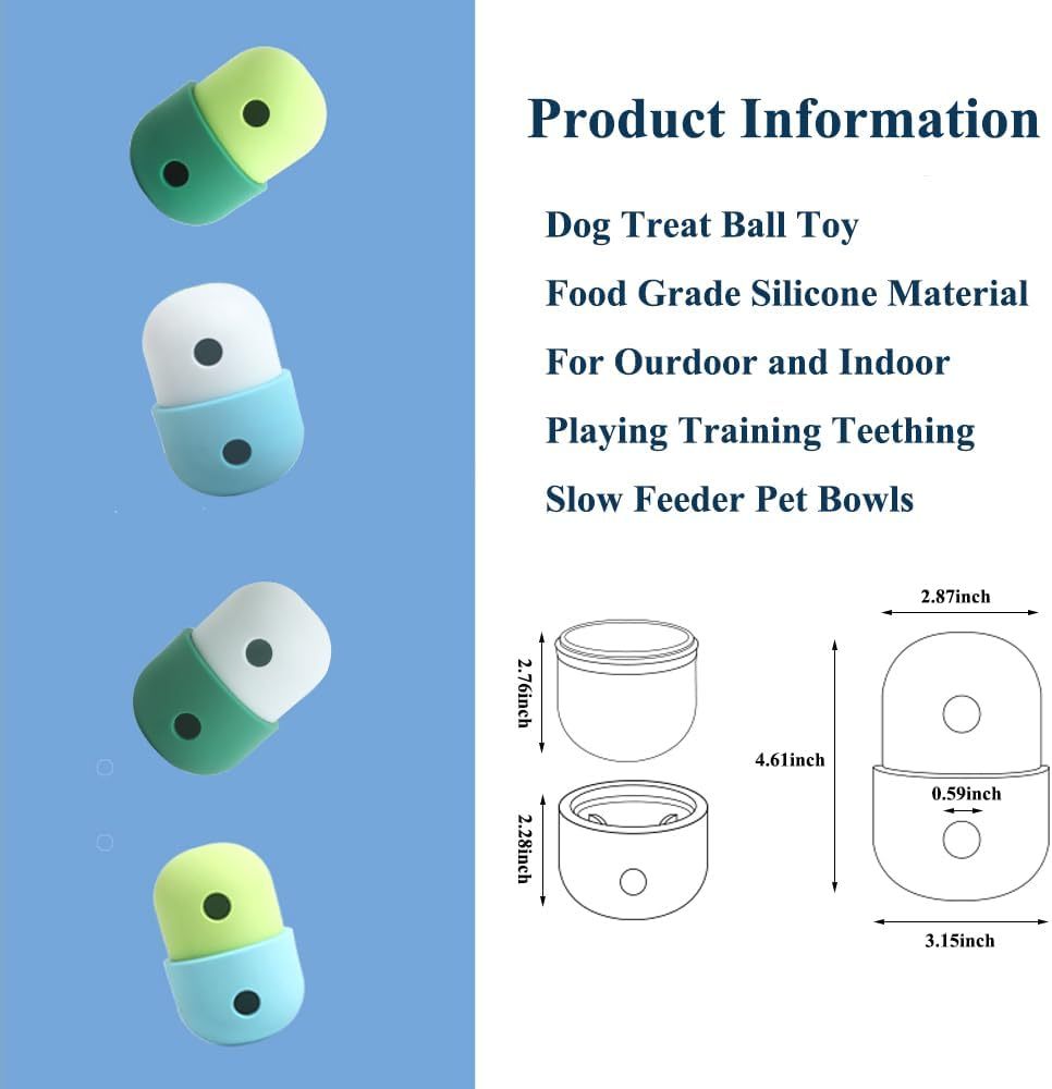 Pet Puzzle Toy Dog Treat Dispensing Cute Puppy Small Medium Dogs Interactive Chase Toy Pet Funny Enrichment Toys Food Ball For Dog Playing Training Slow Feeder Bowls