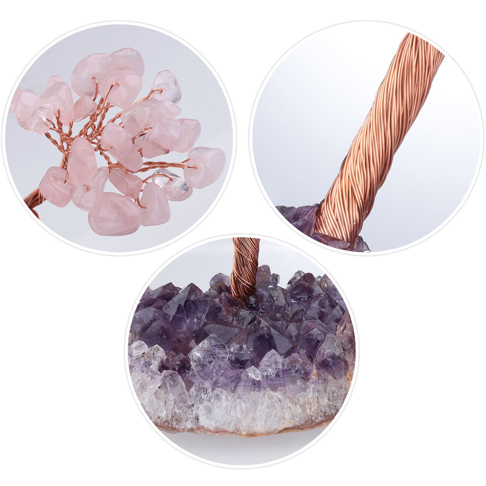 Natural Amethyst Flower Regular Base Tree Gravel Handicraft Ornaments