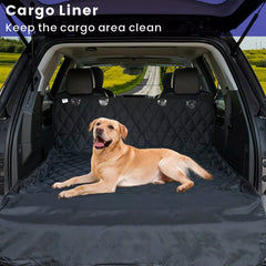 Seat Cover Rear Back Car Pet Dog Travel Waterproof Bench Protector Luxury -Black