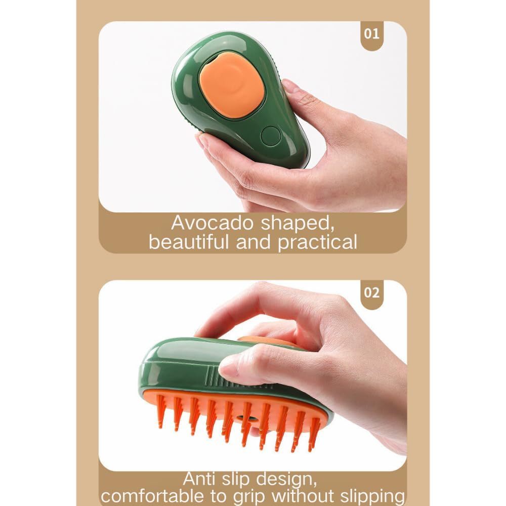 Cat Steam Brush 3 In 1 Cat Comb For Massage, Self Cleaning Cat Brush With Water Rechargeable Silicone Dog Steam Brush Cat Bath Brush Eliminates Flying And Tangled Hair Cat Grooming Comb