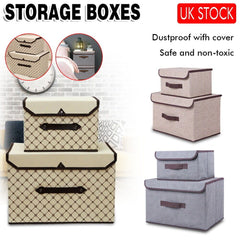 2 IN 1 Foldable Square Fabric Canvas Storage Boxes Portable Drawer