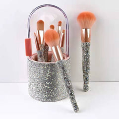 Light Luxury Diamond-embedded Makeup Brush Set 8 High-end Makeup Brushes Suit