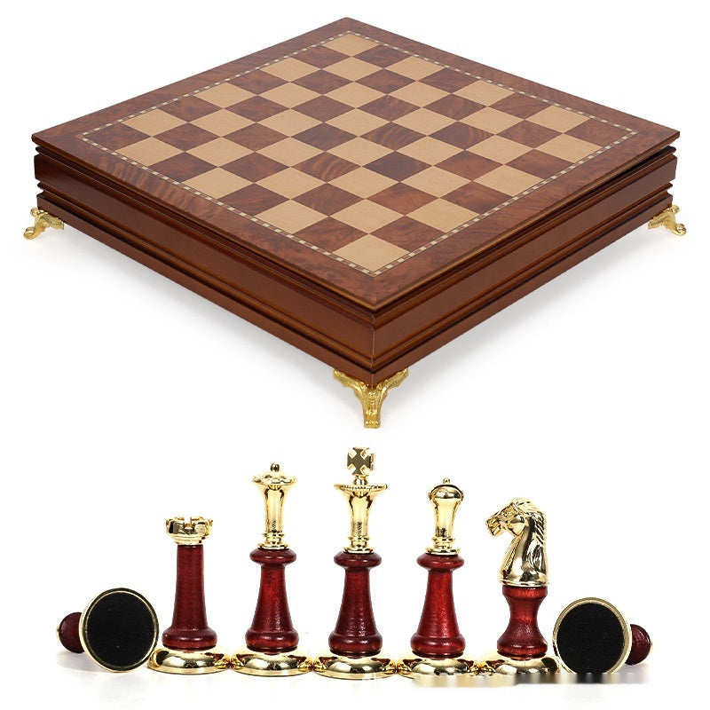 Luxury Metal Solid Wood Desktop Good Storage Chess