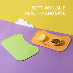 Dog Food Mat For Floors Waterproof,Thicker Cat Food Mat Non-Slip,Dog Bowl Mats For Food And Water,Pet Feeding Mat Silicone,Raised Edges To Prevent Tray For Dog Bowls