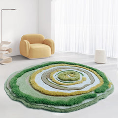 Hand-woven Wool Mixed Carpet Bedroom Study Living Room Exhibition Hall Creative Heterogeneous Mat Moss Bedside Blanket