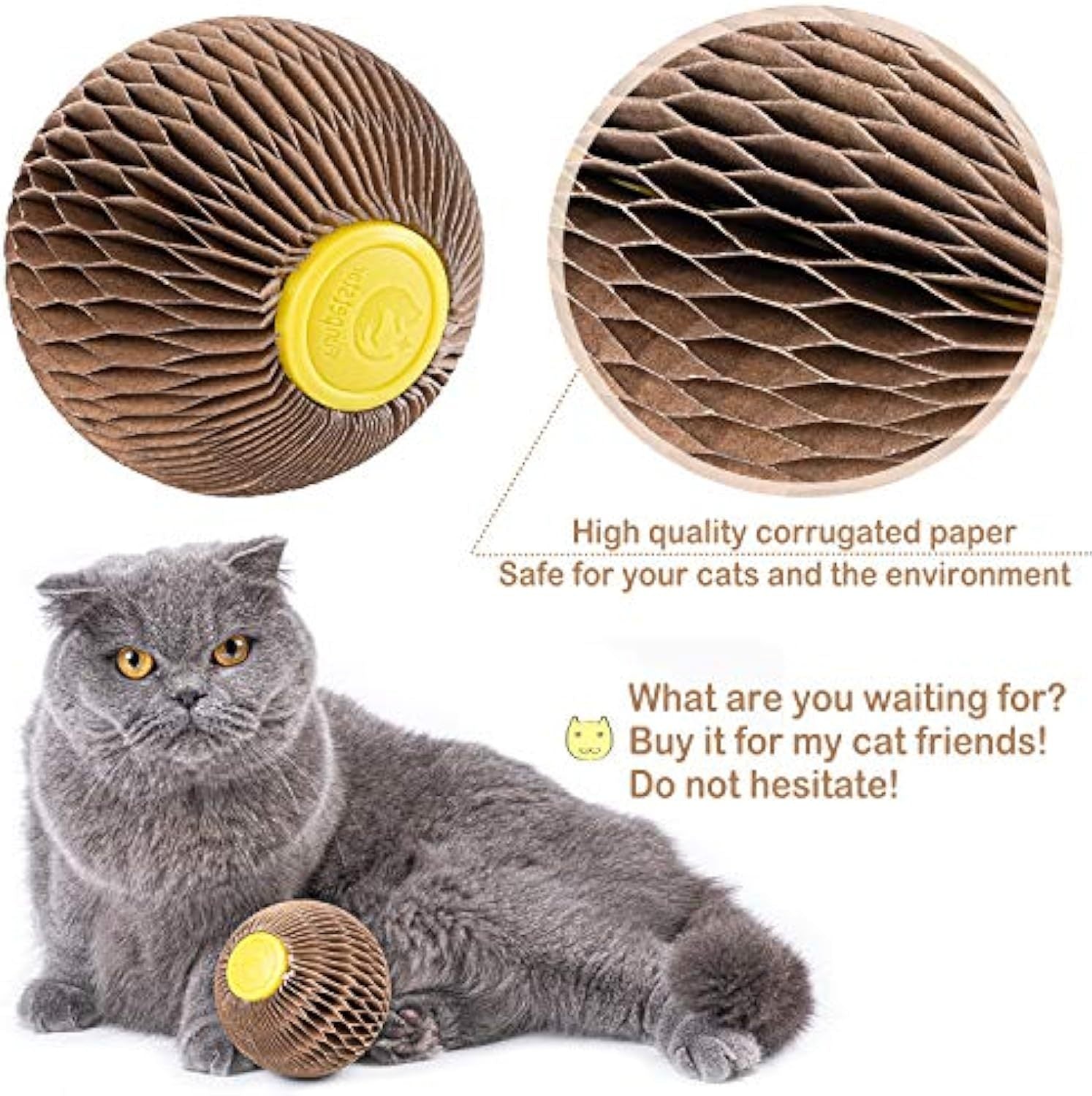 Catnip Ball Toy For Cats Catnip Refillable Scratcher Ball Kitty's Faithful Playmate Reduce Obesity And Loneliness