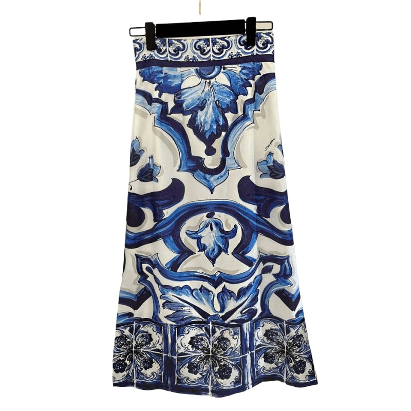 Ladies Fashion Personality Printed Long Skirt