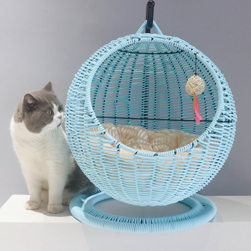 Rattan Cat Nest Hanging Basket Semi-closed Summer Four Seasons