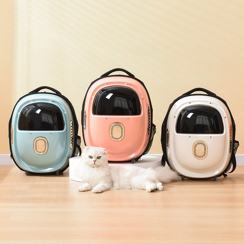 Blowing System Pet Backpack Half Window Constant Temperature Heating Portable Cat Backpack Astronaut Bag