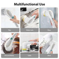 Rechargeable Electric Cordless Cleaning Brush Spin Scrubber Turbo Scrub Cleaner