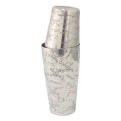 304 Stainless Steel Carved Boston Fancy Cocktail Shaker Foreign Trade Cross-border