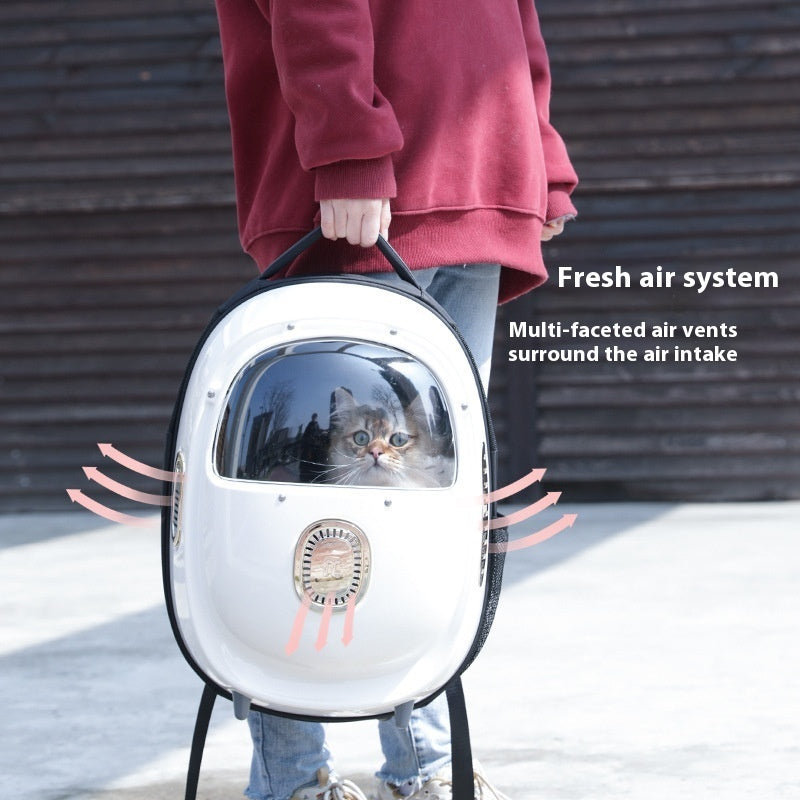 Blowing System Pet Backpack Half Window Constant Temperature Heating Portable Cat Backpack Astronaut Bag